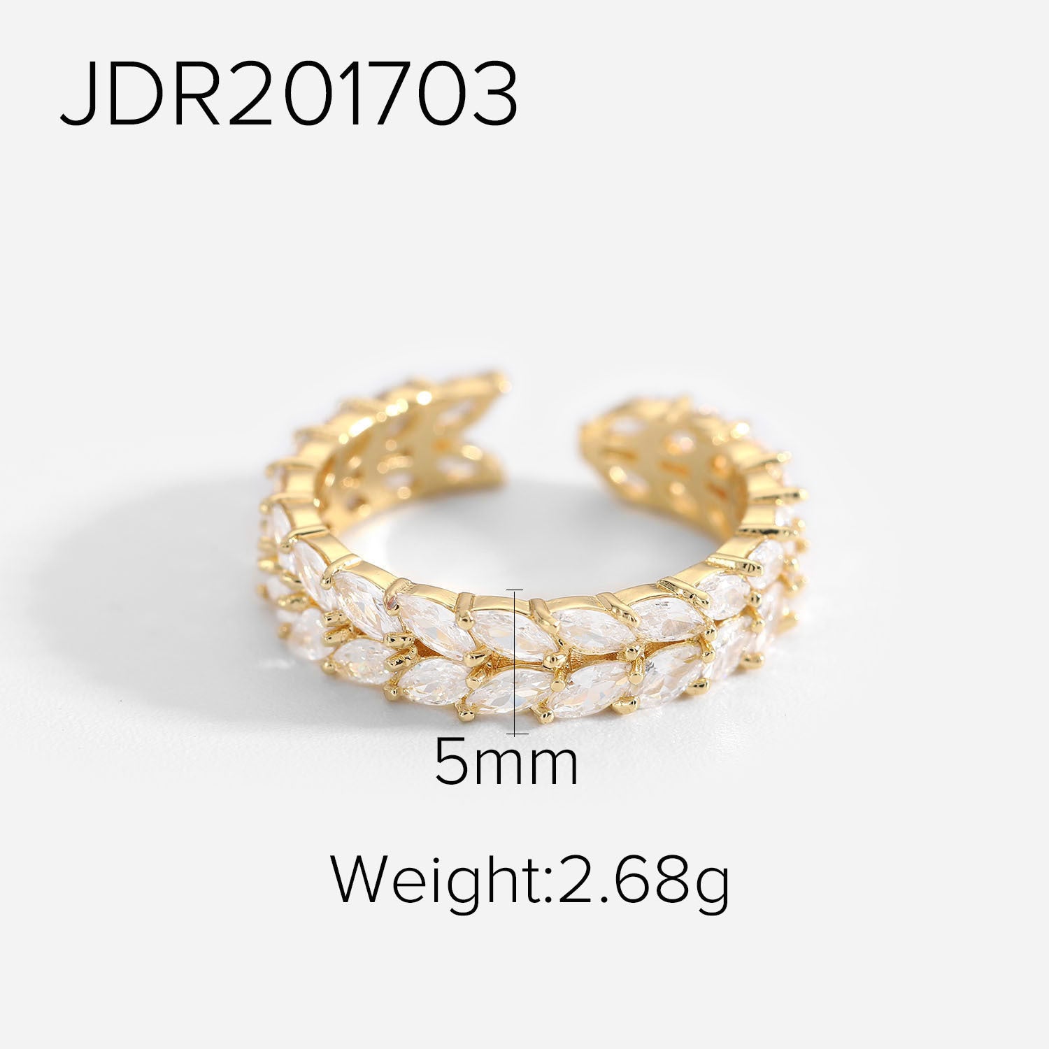 Wholesale 18K Gold Copper Inlaid Zirconium Open Fashion Retro Style Couple Ring Geometric Rings